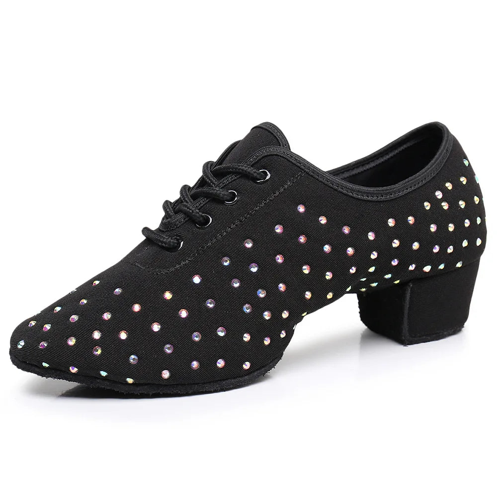 The Stardust Midnight Flash Oxford – Rhinestone Lace-Up Dance Shoe