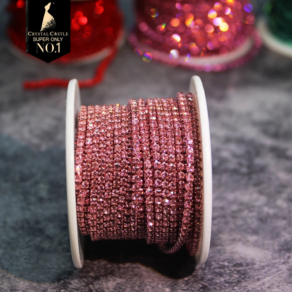 The Stardust Spectrum Stream – Premium Color-Matched Glass Crystal Rhinestone Cup Chain Trim