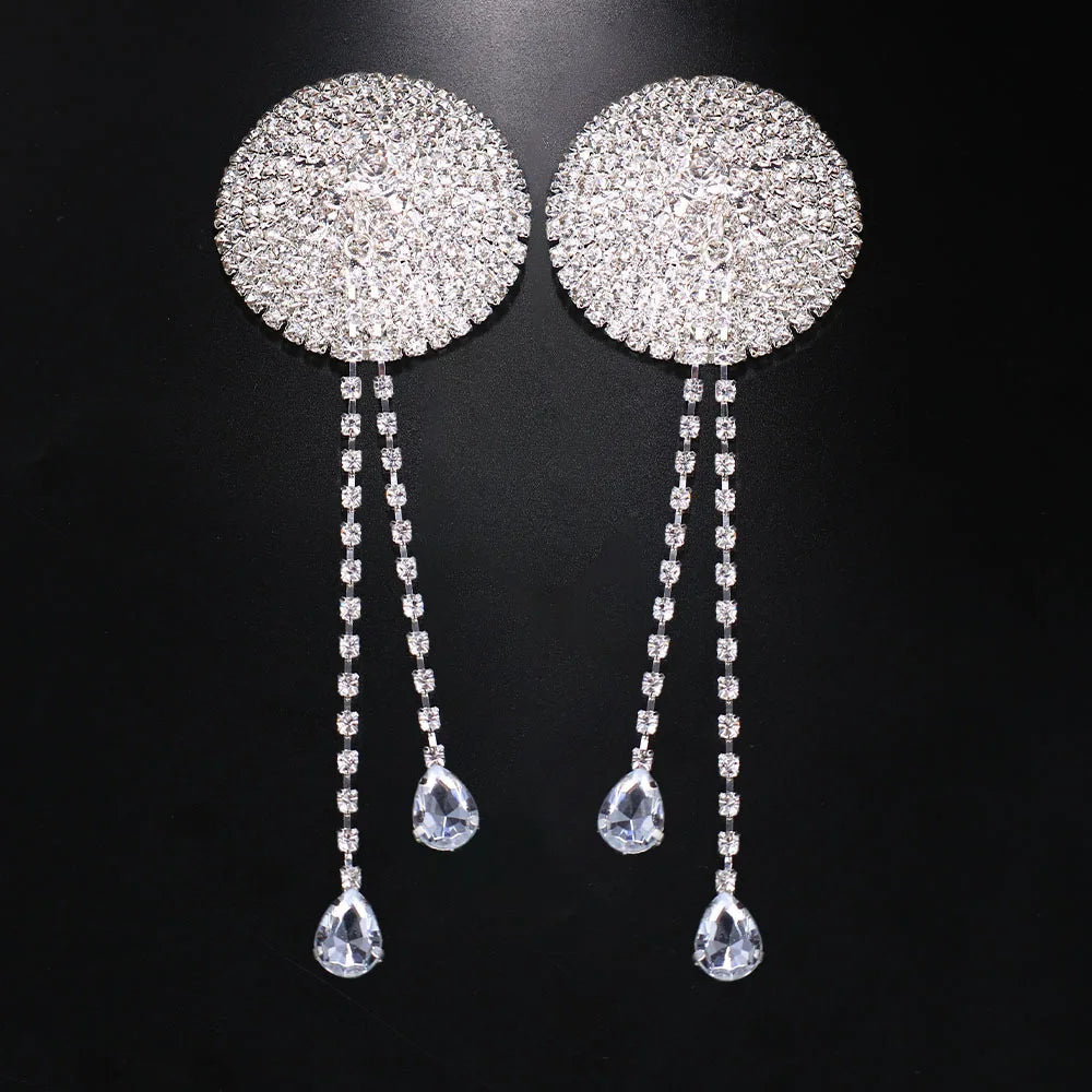 Dazzling Crystal Tassel Nipple Pasties & Statement Chest Body Jewelry