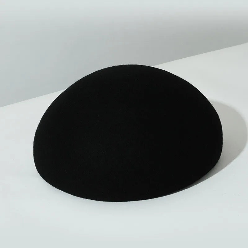 Wool Felt Pillbox Hat — 56–58 cm