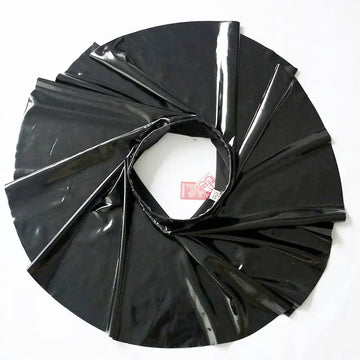 Fashion Women Gothic Style PU Skirt One Pieces Skirts PVC Shiny Flared Pleated  Mini A Line Skirts Street Maid Ruffled Skirt