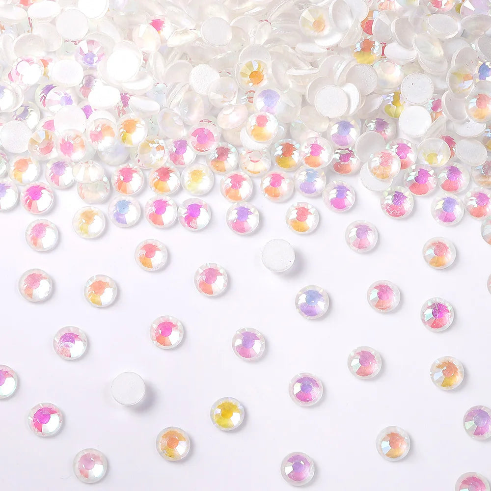SS6-SS30 Mocha Shimmer White Glass Flatback Non-hotfix Rhinestones