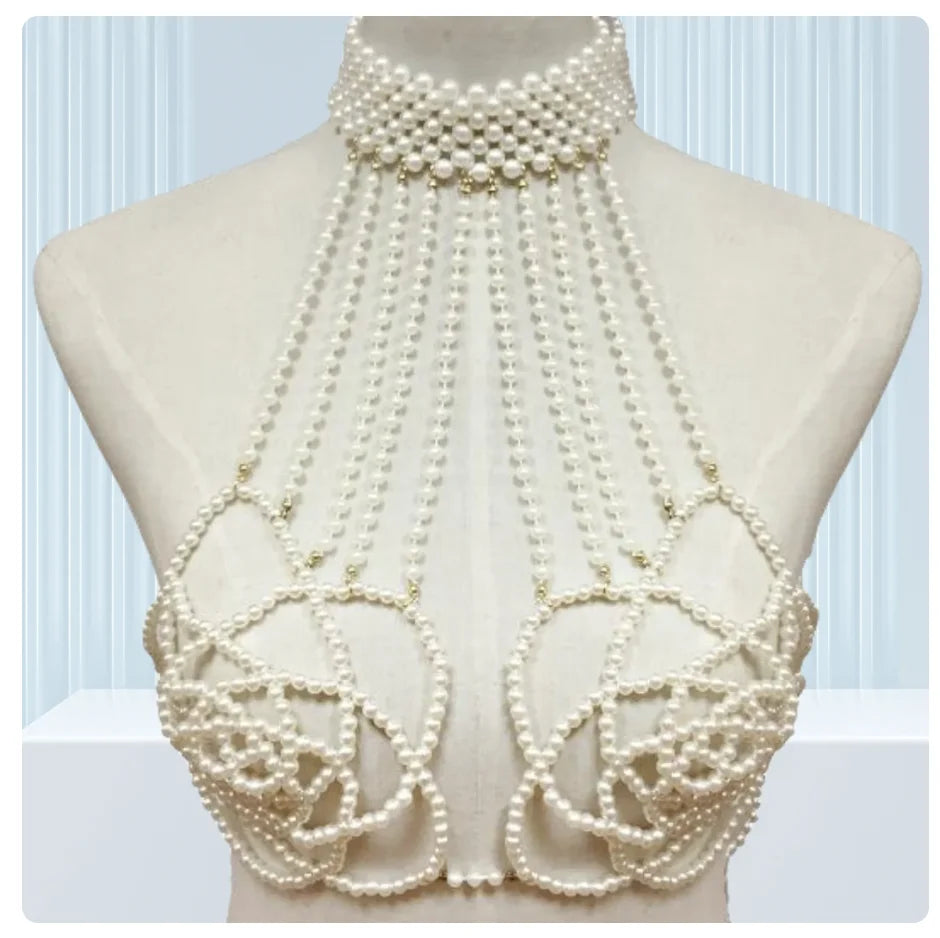 Imitation Pearl Shoulder Chain Shawl