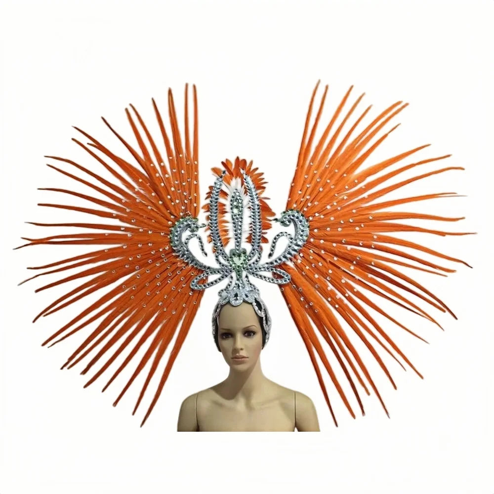 The Stardust Tropicana Samba Crown – Feather & Rhinestone Stage Headdress