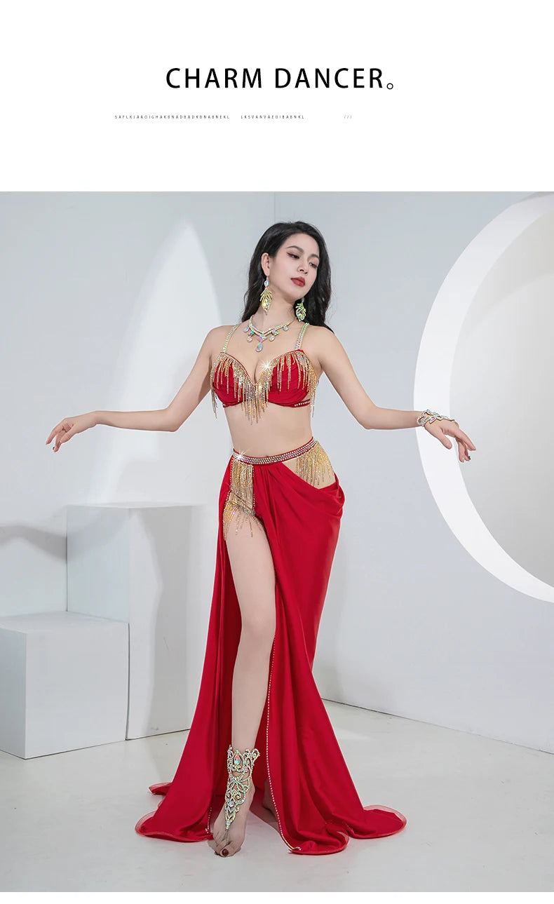 The Stardust Oasis 4-Piece Ensemble – Luxury Belly Dance Performance Suit
