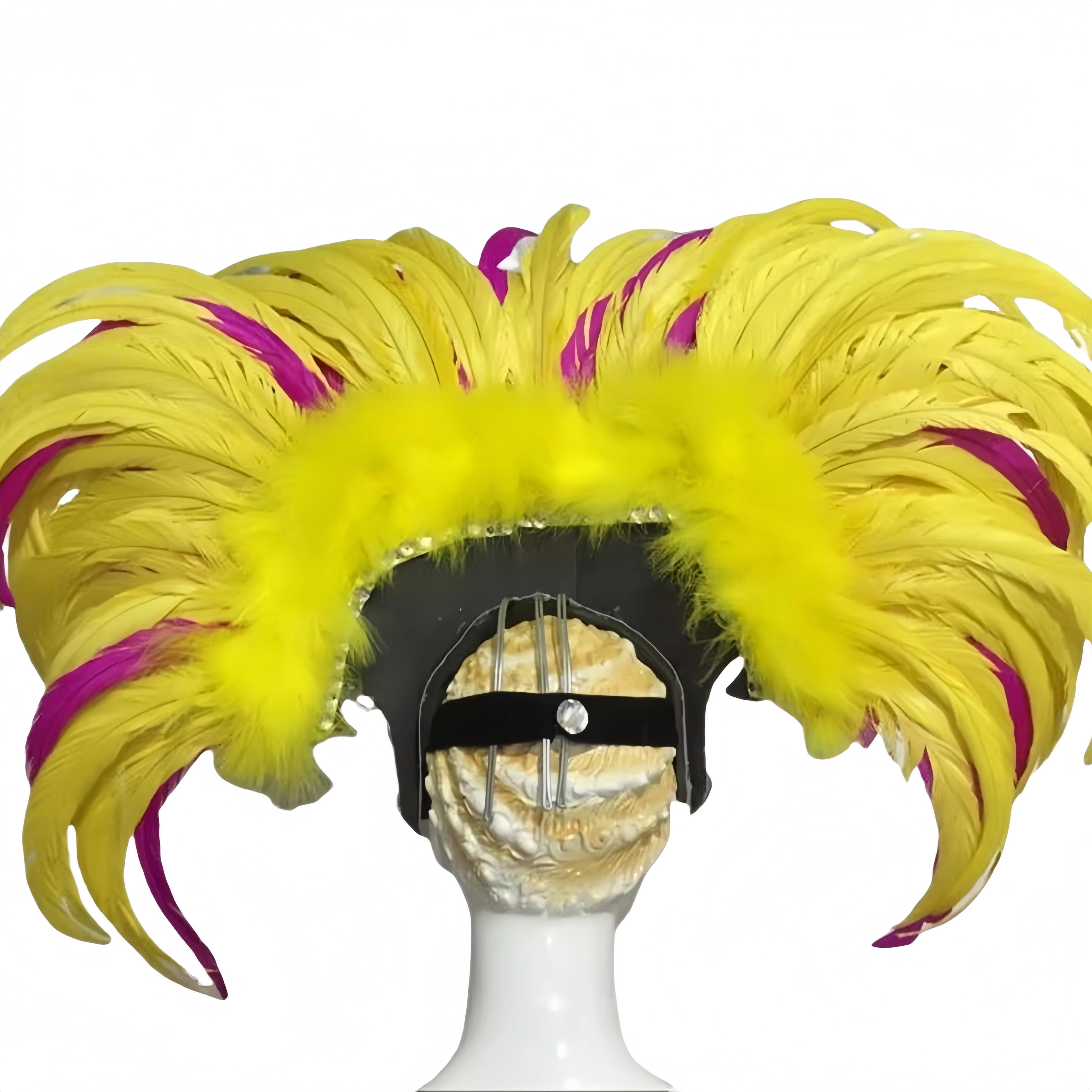 Feather headdress samba costume carnival halloween party bar performance hat makeup dance wings parade