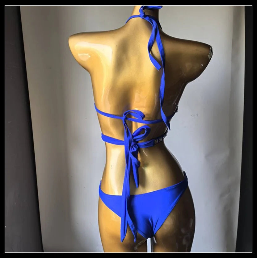 Dazzling Beaded Chest Harness & Bikini Body Jewelry Set