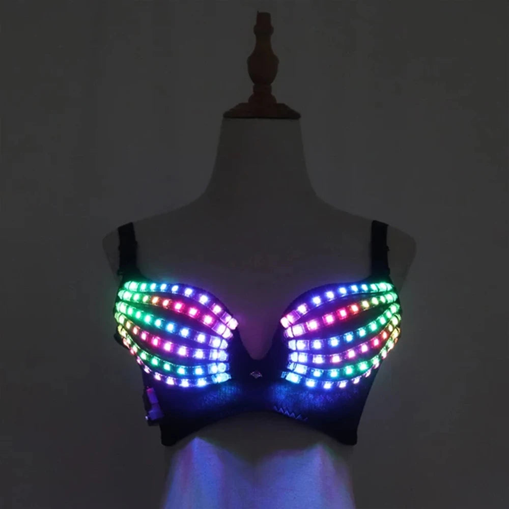Light-Up LED Bra Clubwear Costume Set
