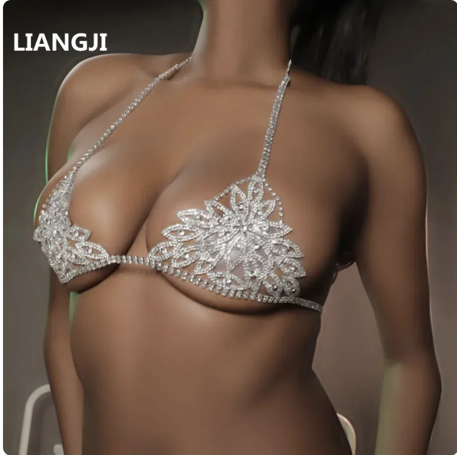 Rhinestone Bra & Brief Costume Jewelry