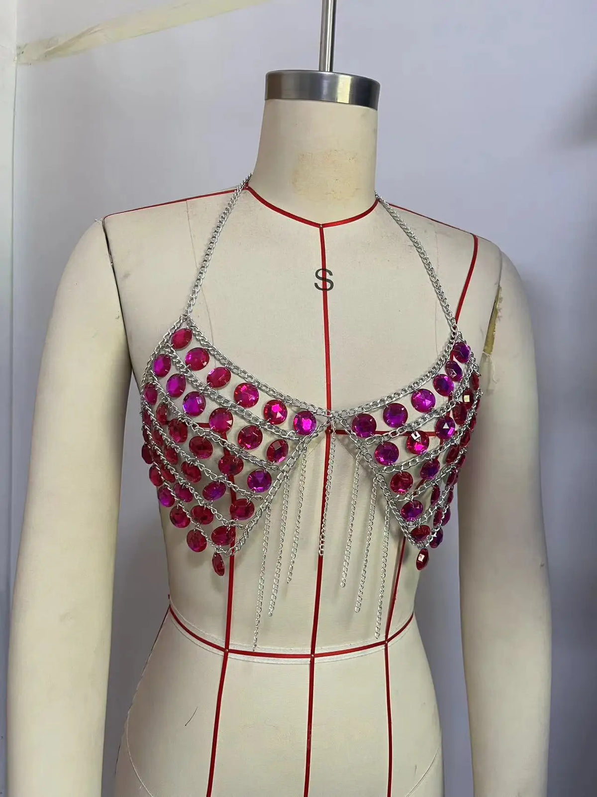 Acrylic Costume Bra Chain Top
