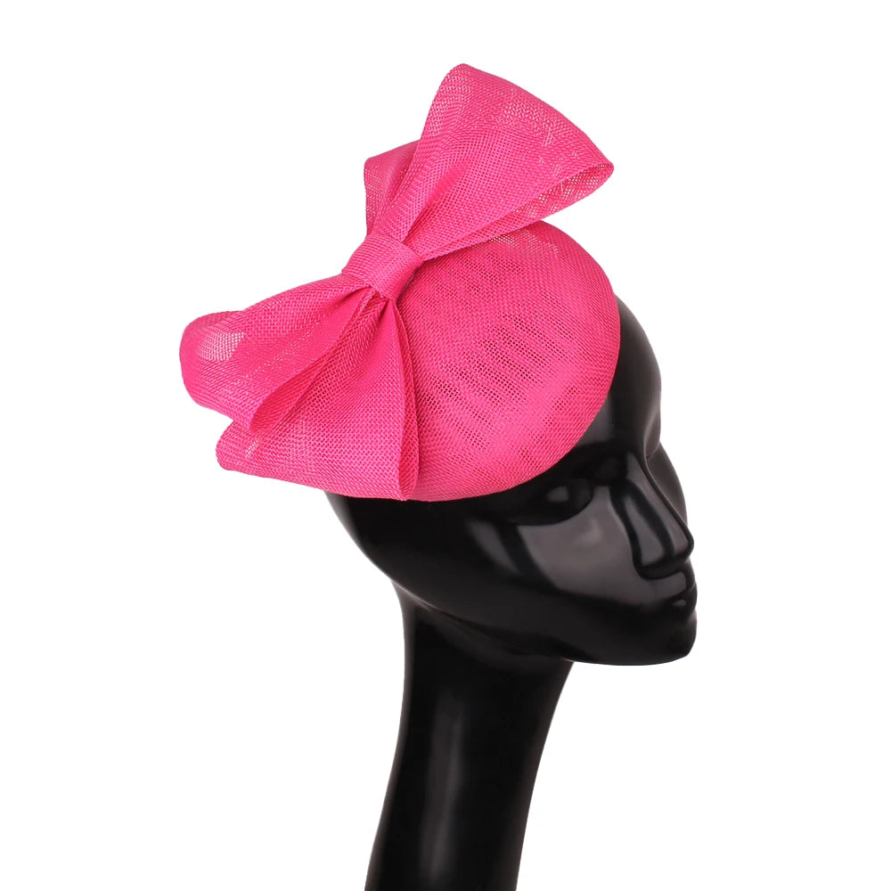 Elegant Sculpted Sinamay Bow Fascinator Headband Kentucky Derby Cocktail Hat