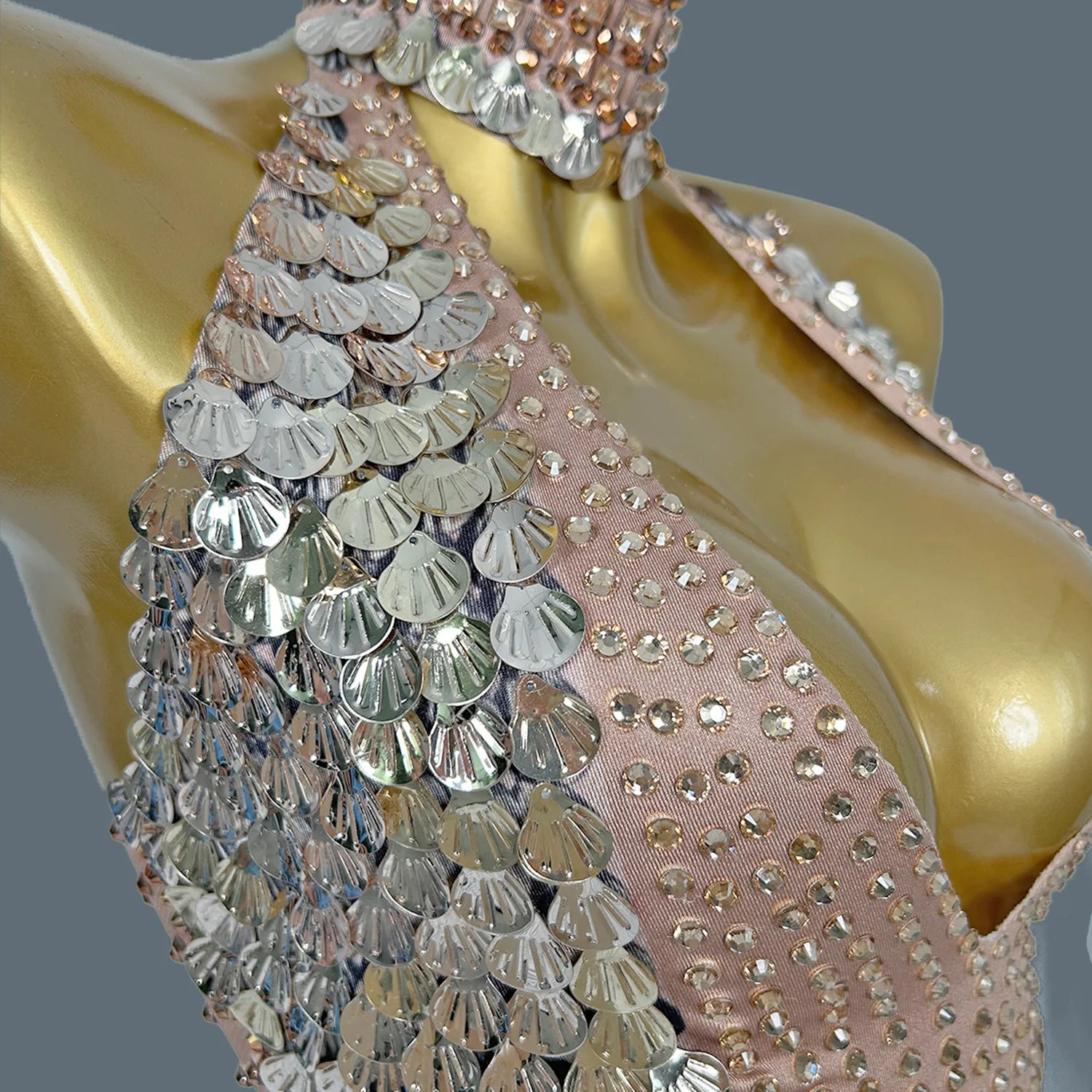 Sparkly Rhinestone Bodycon Performance Bodysuit Stage Costume Leotard