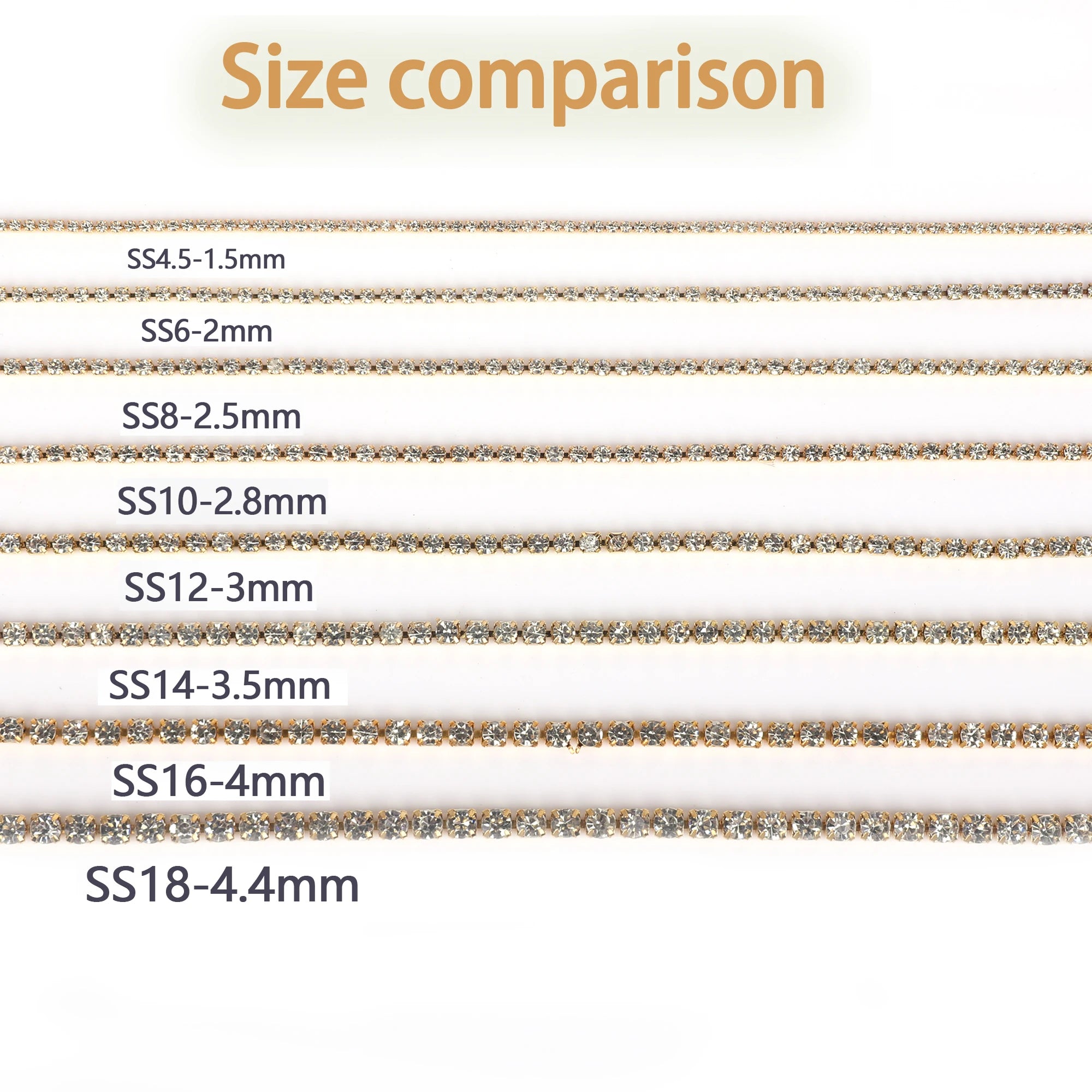 The Stardust Sparkle Cascade – Premium AAAA Glass Crystal Dense Rhinestone Cup Chain Trim
