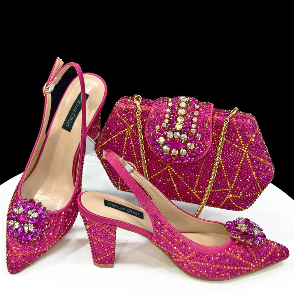 Italian Style Ladies Shoes with Matching Bag Set
