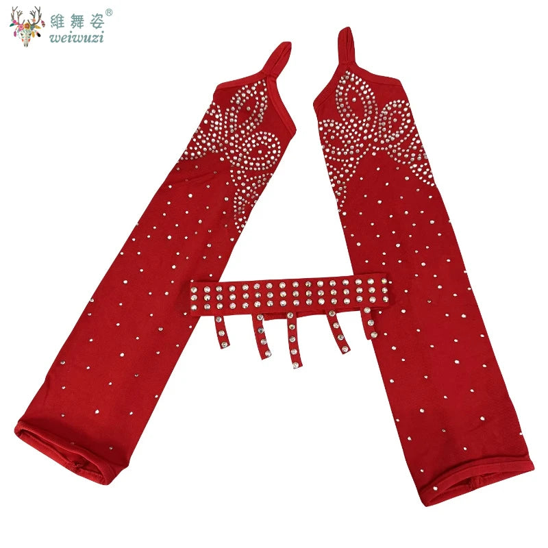 Rhinestone Fringe Dance Sleeves & Accessory Options