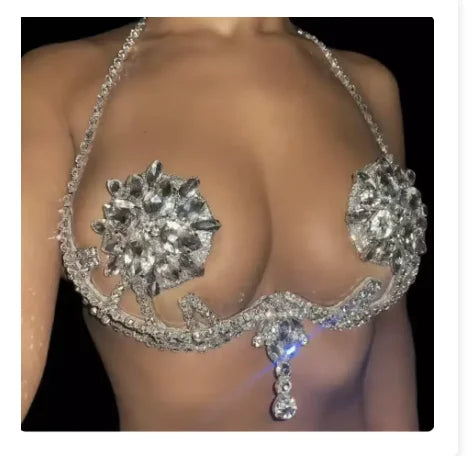 Crystal Costume Bra Body Chain