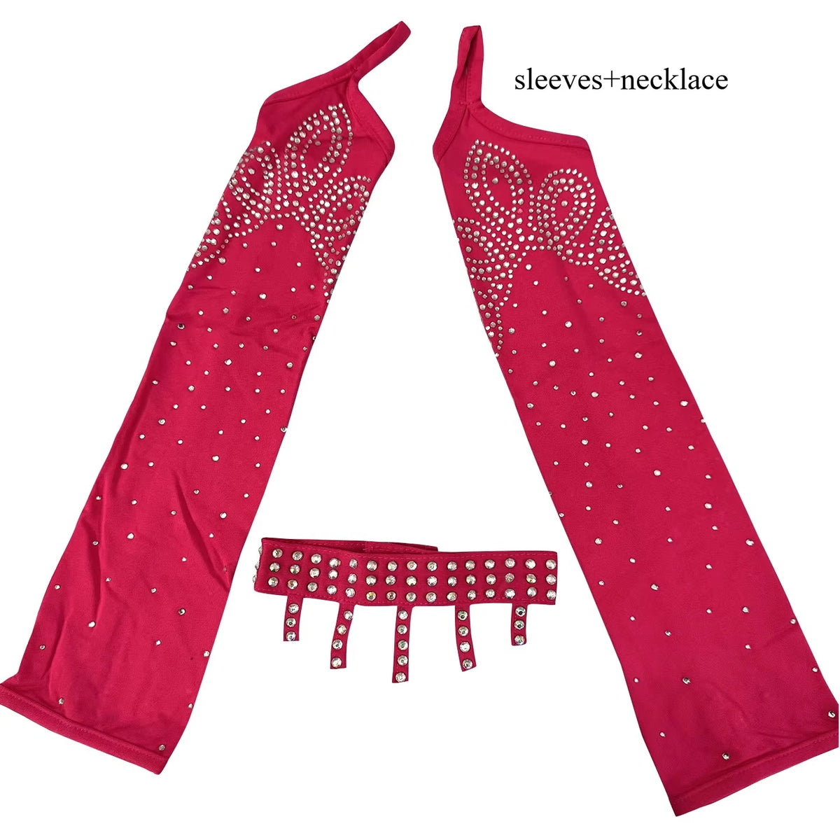 Rhinestone Fringe Dance Sleeves & Accessory Options