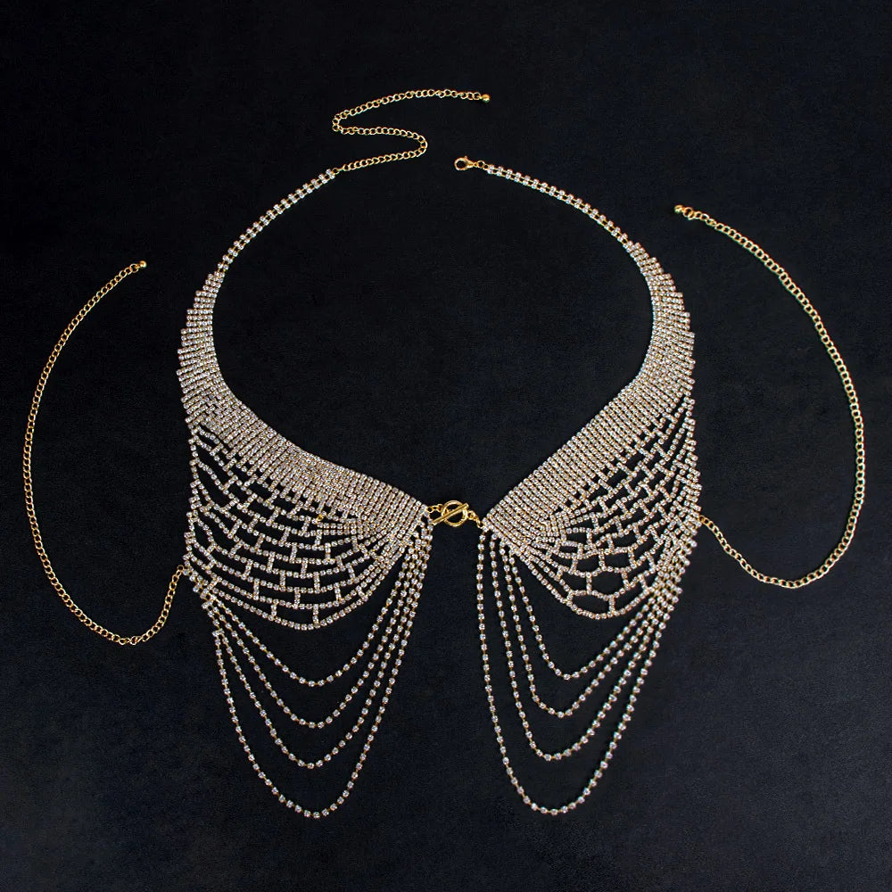 Angel Wing Rhinestone Bra & Body Jewelry