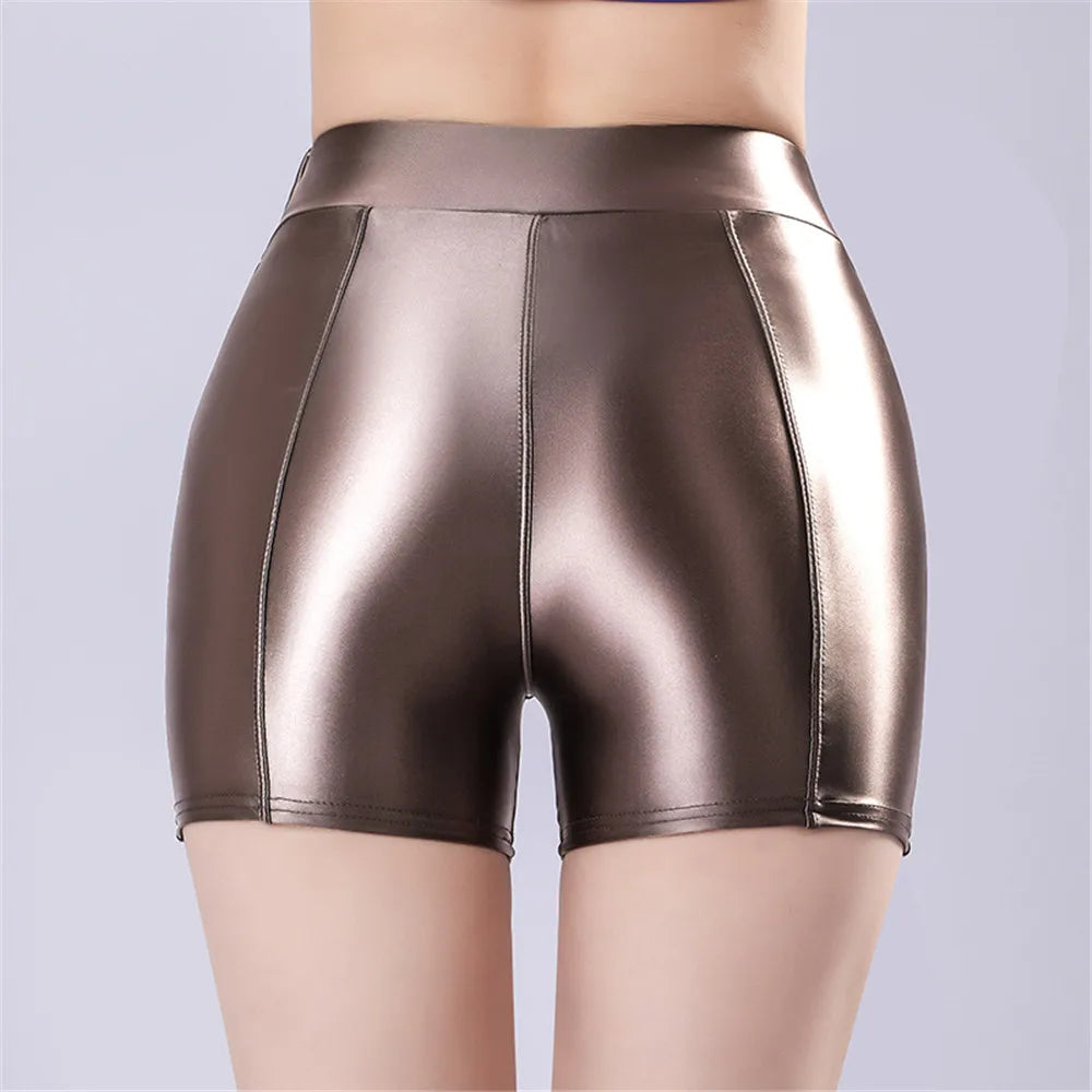 Sexy Women Smooth Shiny Satin Shorts Show Hip Wetlook Summer Shorts Candy Color Bottom Wear Safety Short Fashion Sexy Leggings