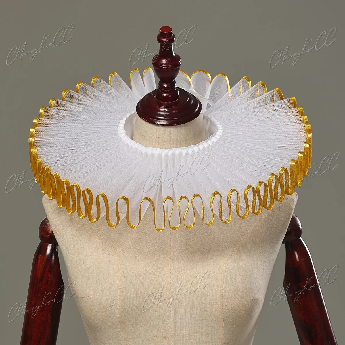 Vintage Renaissance Pleated Mesh Neck Ruff Gothic Clown Collar Choker Costume Accessory