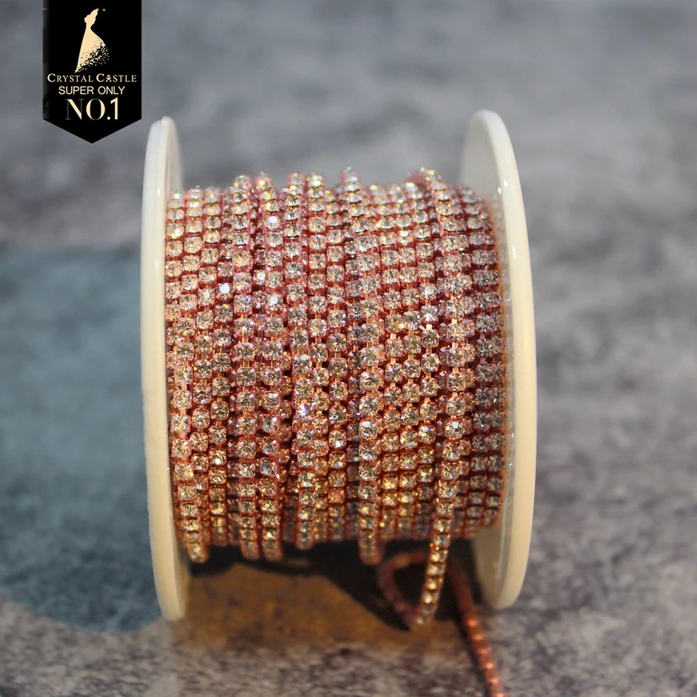 The Stardust Spectrum Stream – Premium Color-Matched Glass Crystal Rhinestone Cup Chain Trim