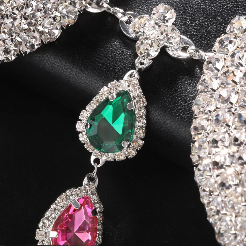 Teardrop Rhinestone Bra Chain Top