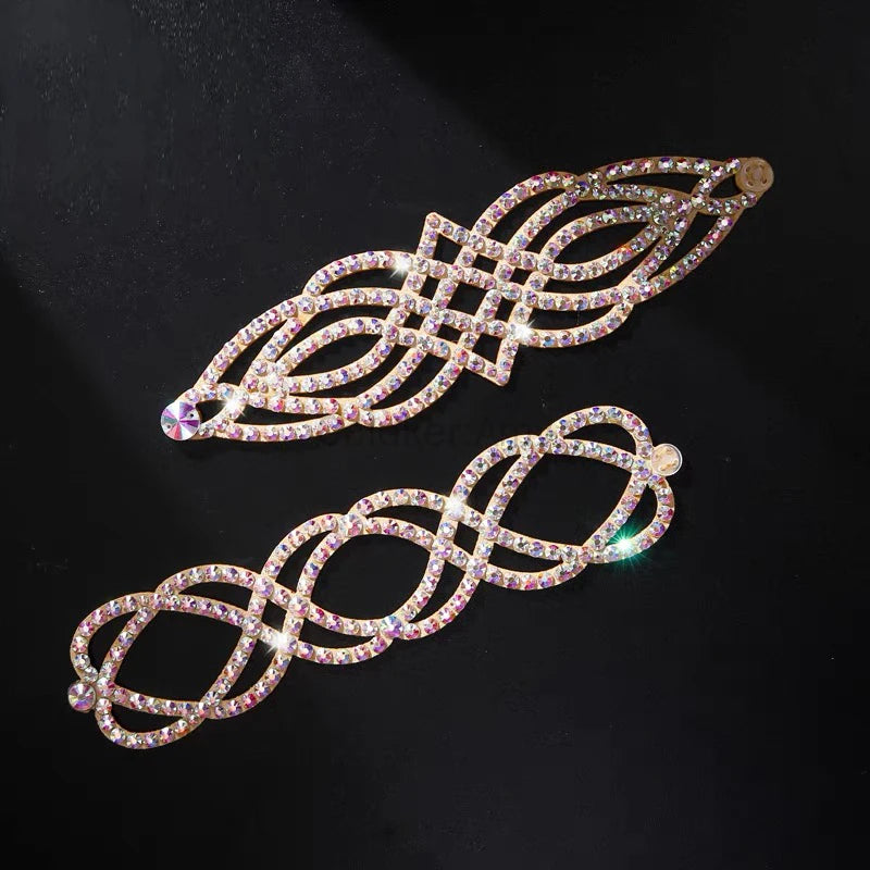 Dazzling Crystal Belly Dance Cuff Bracelet & Ring Hand Harness Jewelry