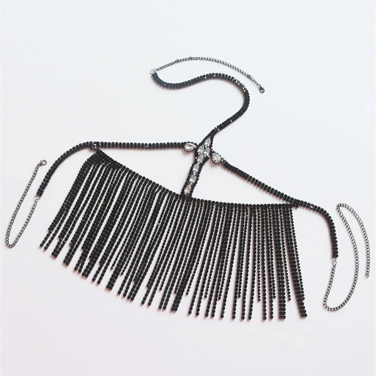 Rhinestone Tassel Costume Face Veil