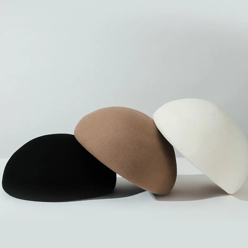 Wool Felt Pillbox Hat — 56–58 cm