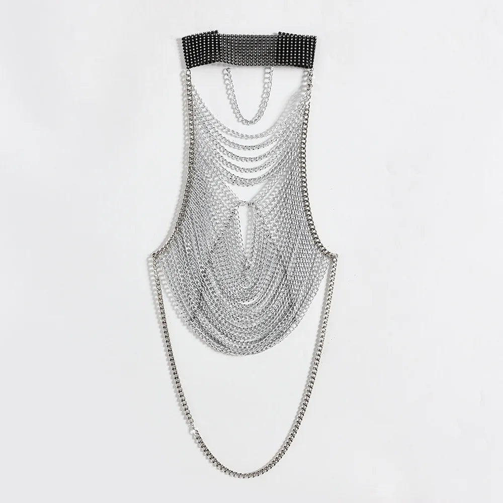 Crystal Chest Chain Body Harness Crop Top & Festival Party Jewelry