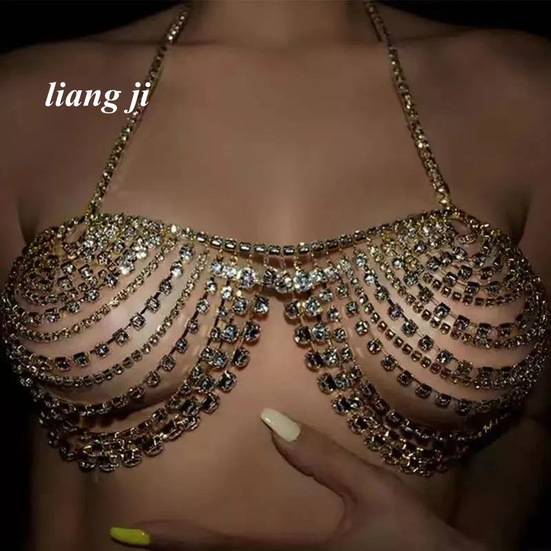 Crystal Tassel Costume Bra Chain
