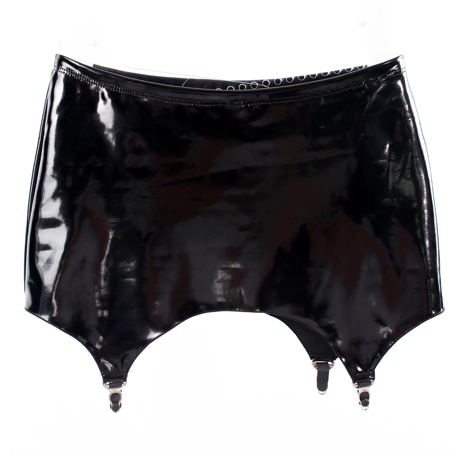 High-Waist Patent Leather Garter Belt High-Gloss Liquid Elastic Suspender Belt