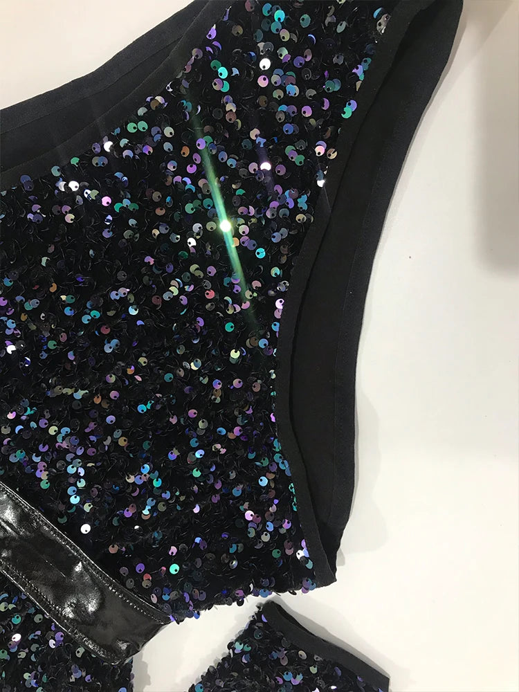 Women's Sequin Dance Bodysuit Costume for Dai & Chinese Folk Dance