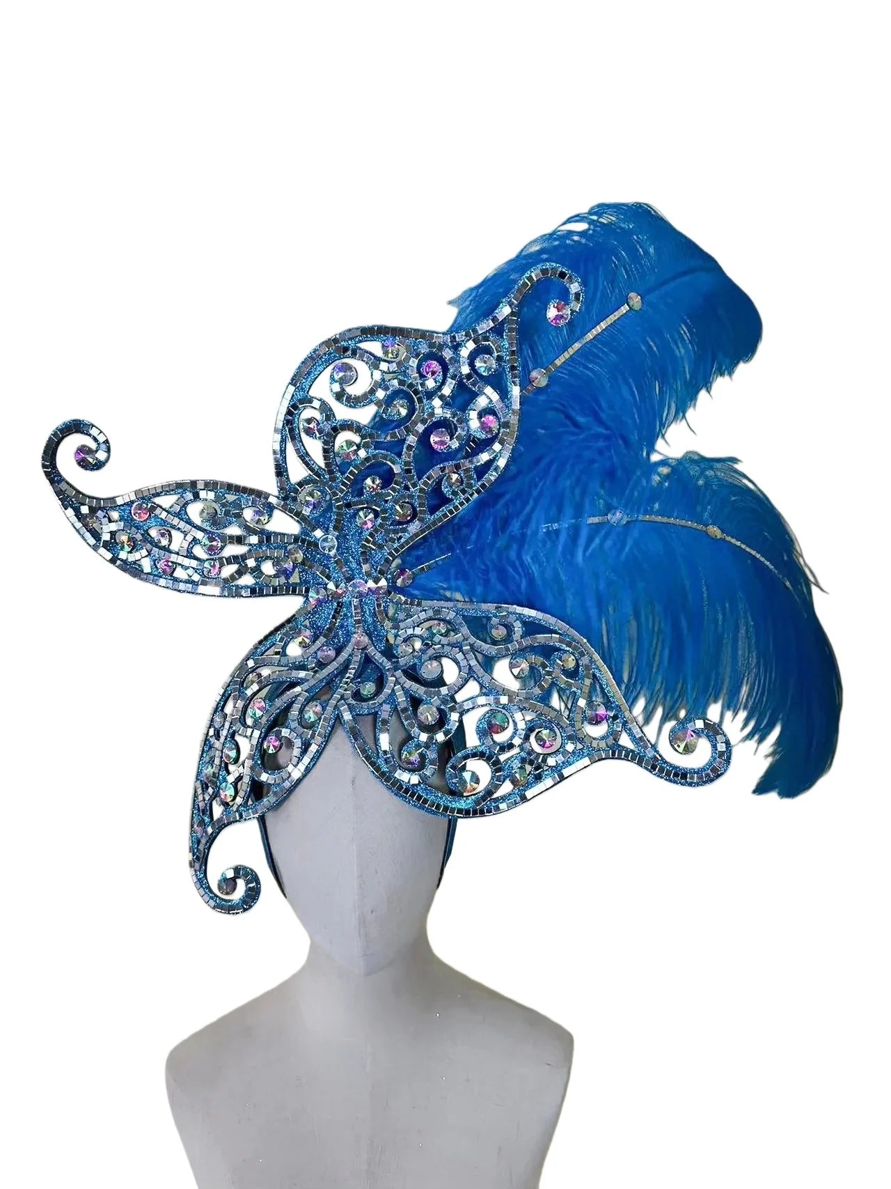 The Stardust Zenith – Premium Feathered Carnival & Samba Crown Headdress
