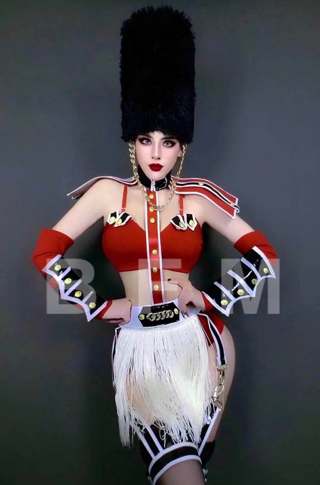 Bar Nightclub DJ DS Gogo Dance Costume Women Dancer Team Stage Party Rave Outfits Military Style Performance Drag Queen Costume
