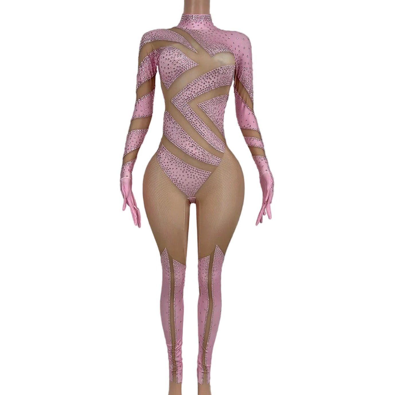 Crystal Illusion Rhinestone Bodysuit