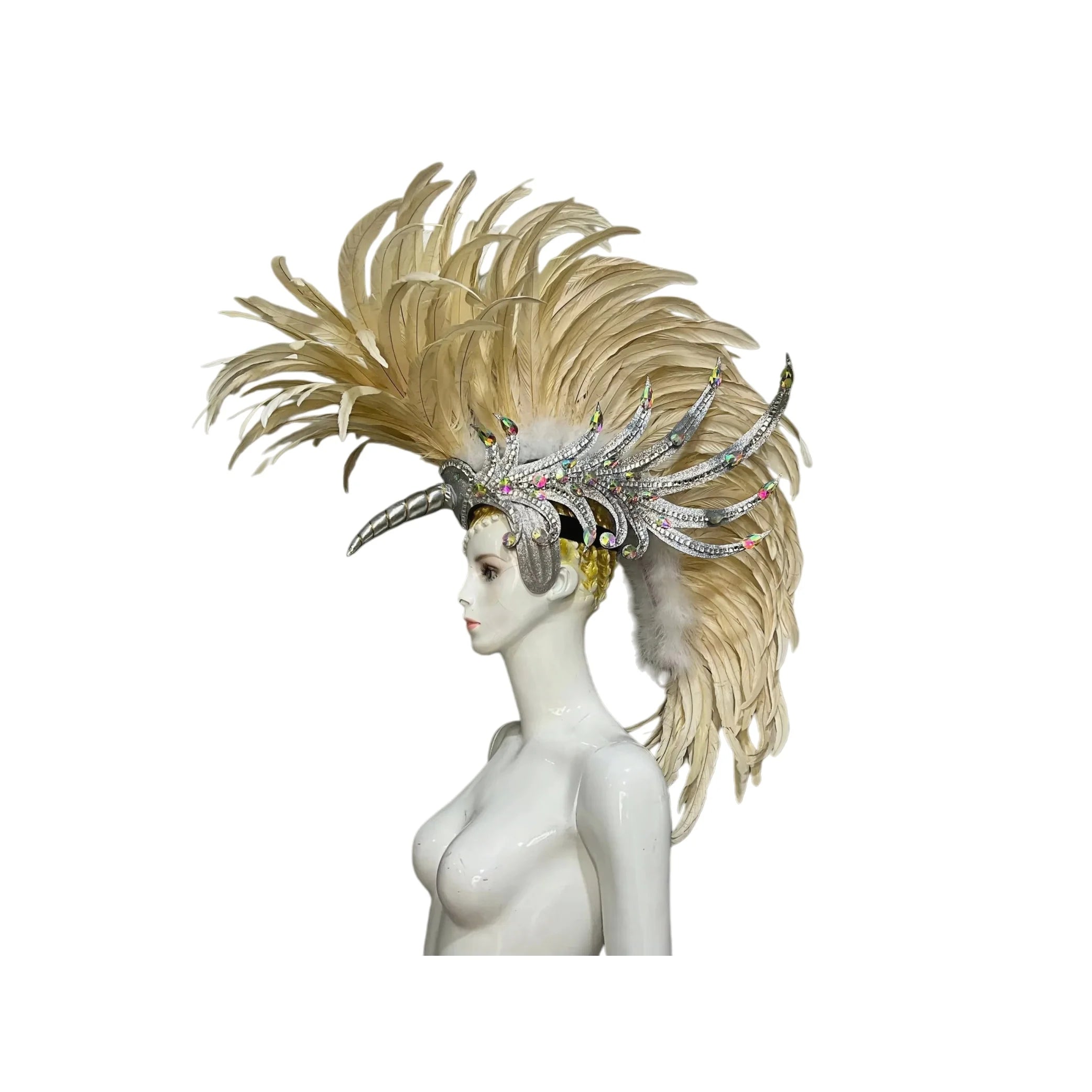 The Stardust Dynasty – Majestic Velvet & Feather Samba Masquerade Crown