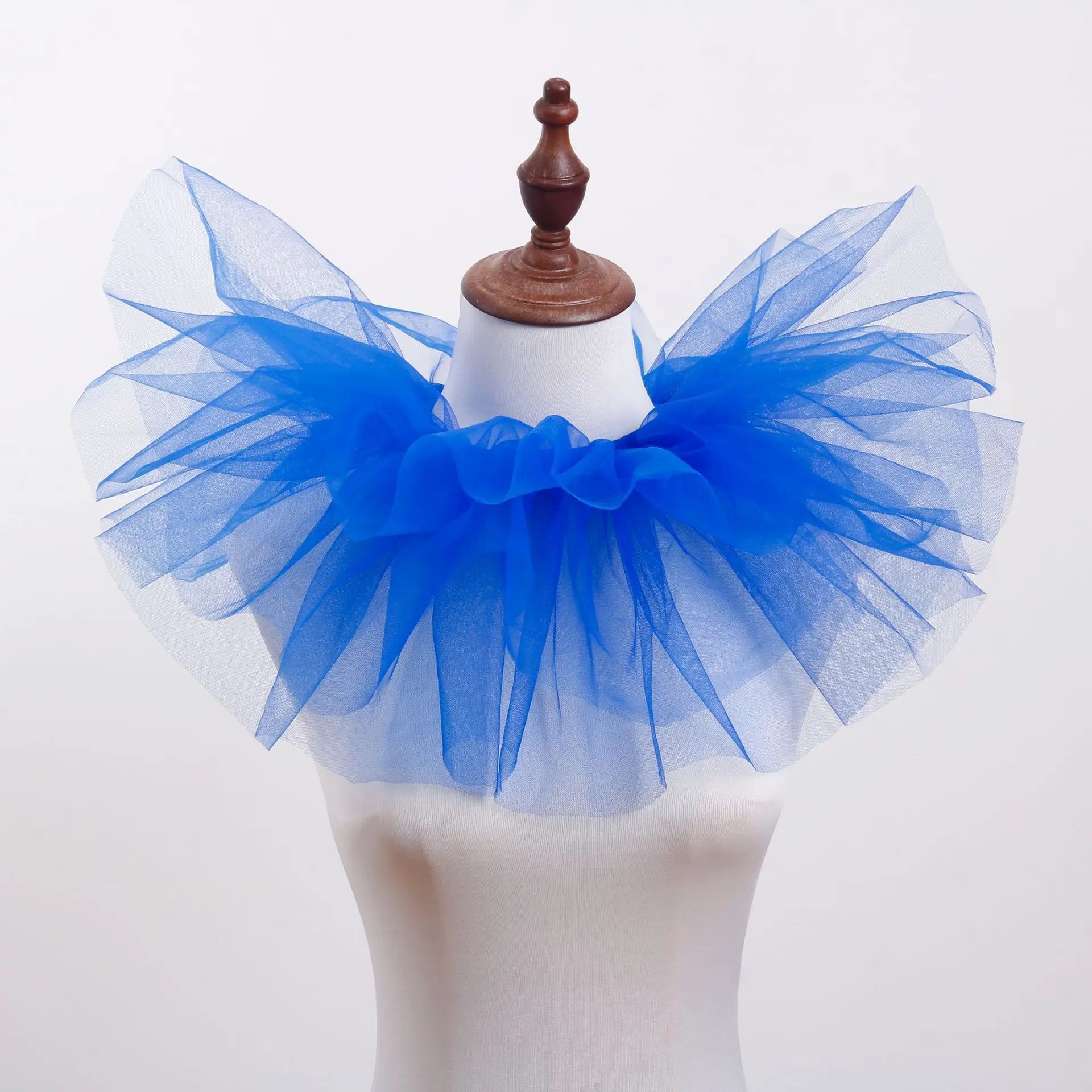 Fluffy Mesh Clown Ruff Collar & Vintage Masquerade Circus Costume Accessory