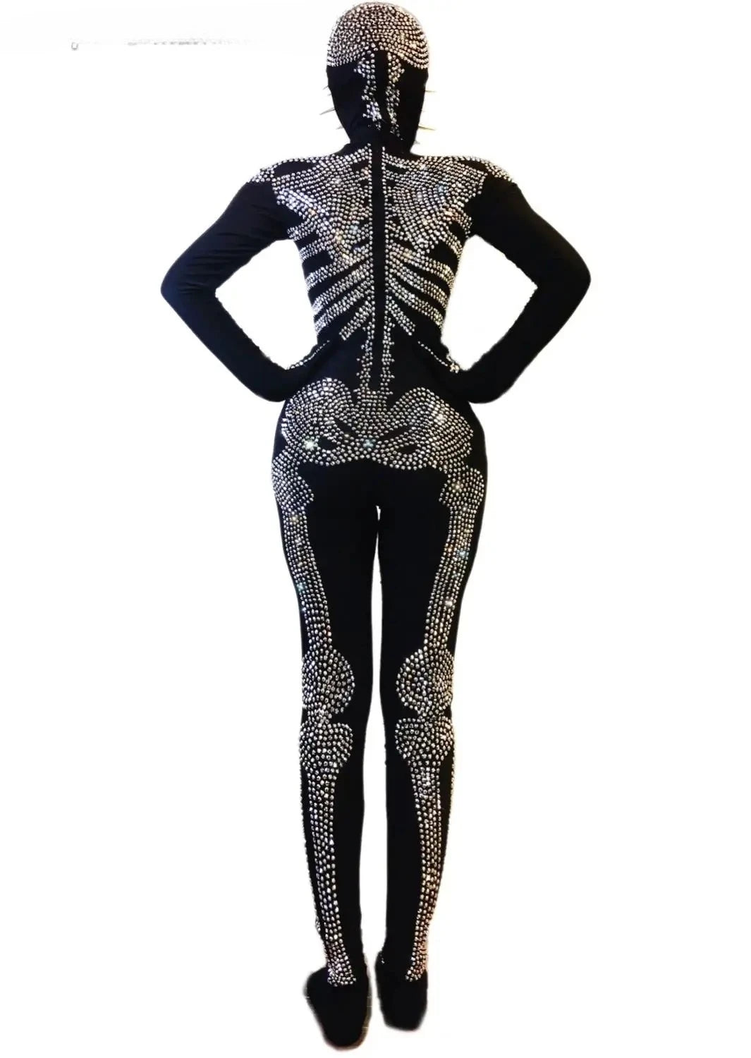 The Stardust Midnight Macabre – Rhinestone Skeleton Performance Bodysuit