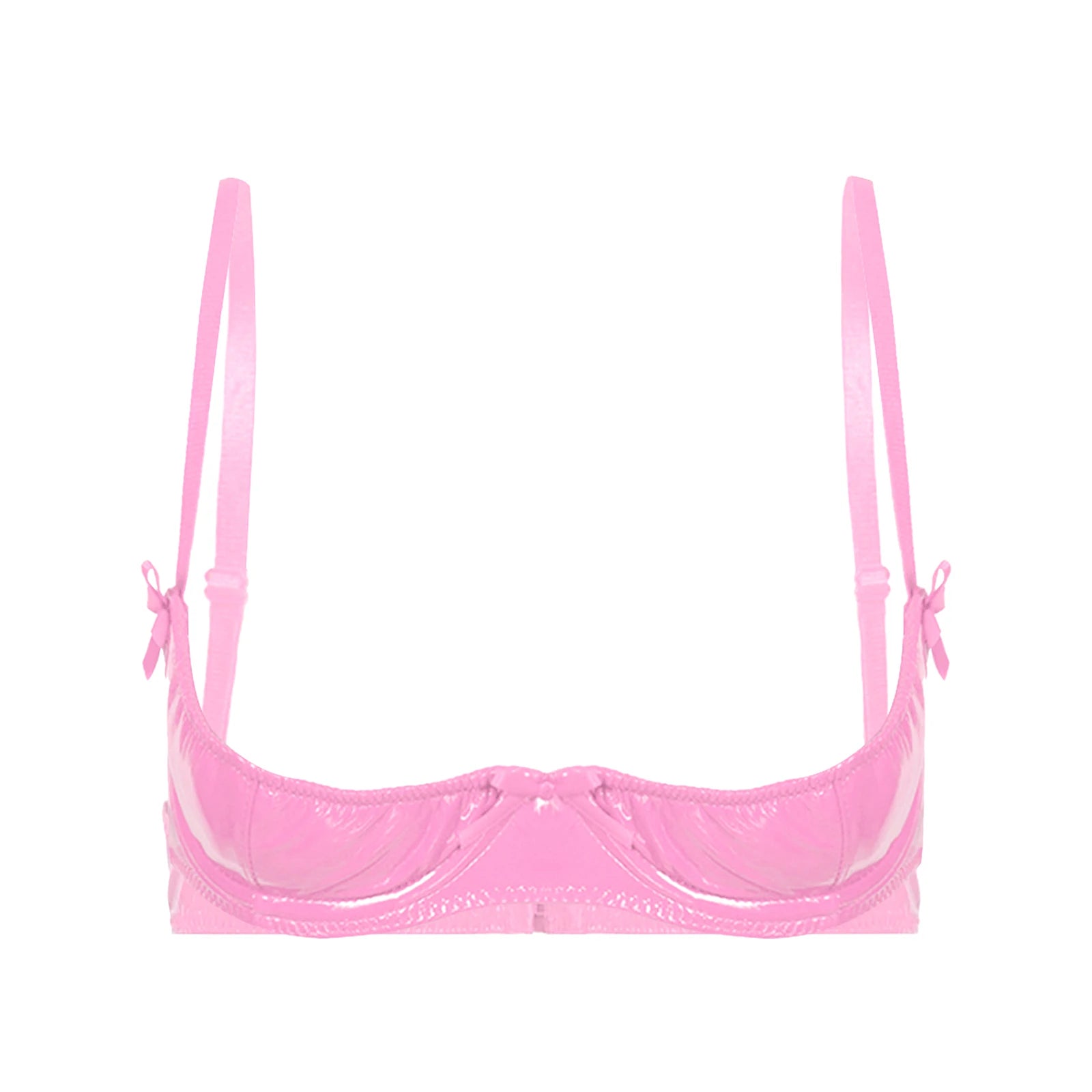 Patent Leather Underwired Open-Cup Bra