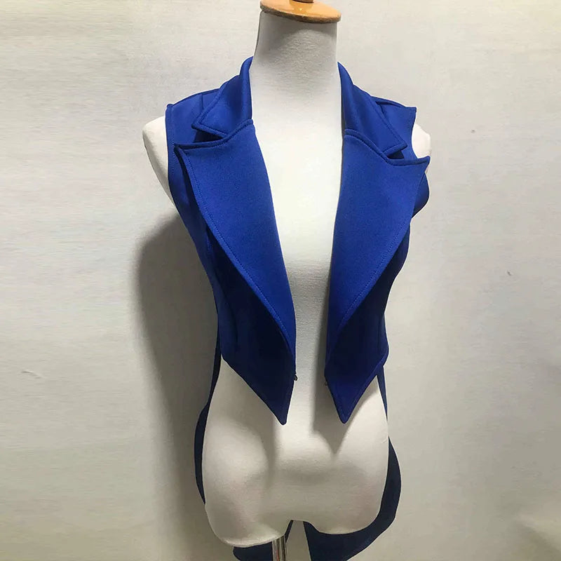 The Stardust Sapphire Showman – Sleeveless Cabaret Tailcoat
