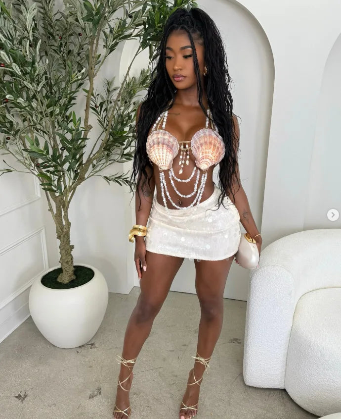 Dazzling Multilayer Pearl String Bra Chain & Body Jewelry