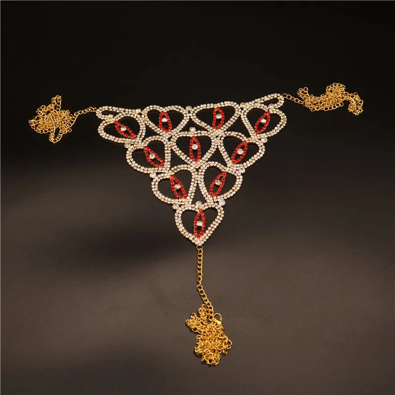 Rhinestone Bra & Brief Costume Body Jewelry