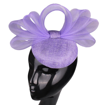 18cm Elegant Sinamay Bow Fascinator Hairpin Kentucky Derby Cocktail Hat Headpiece