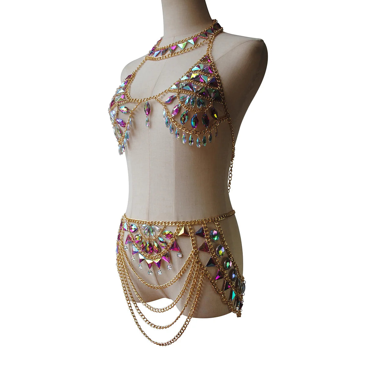 Multilayer Tassel Bra & Waist Costume Jewelry