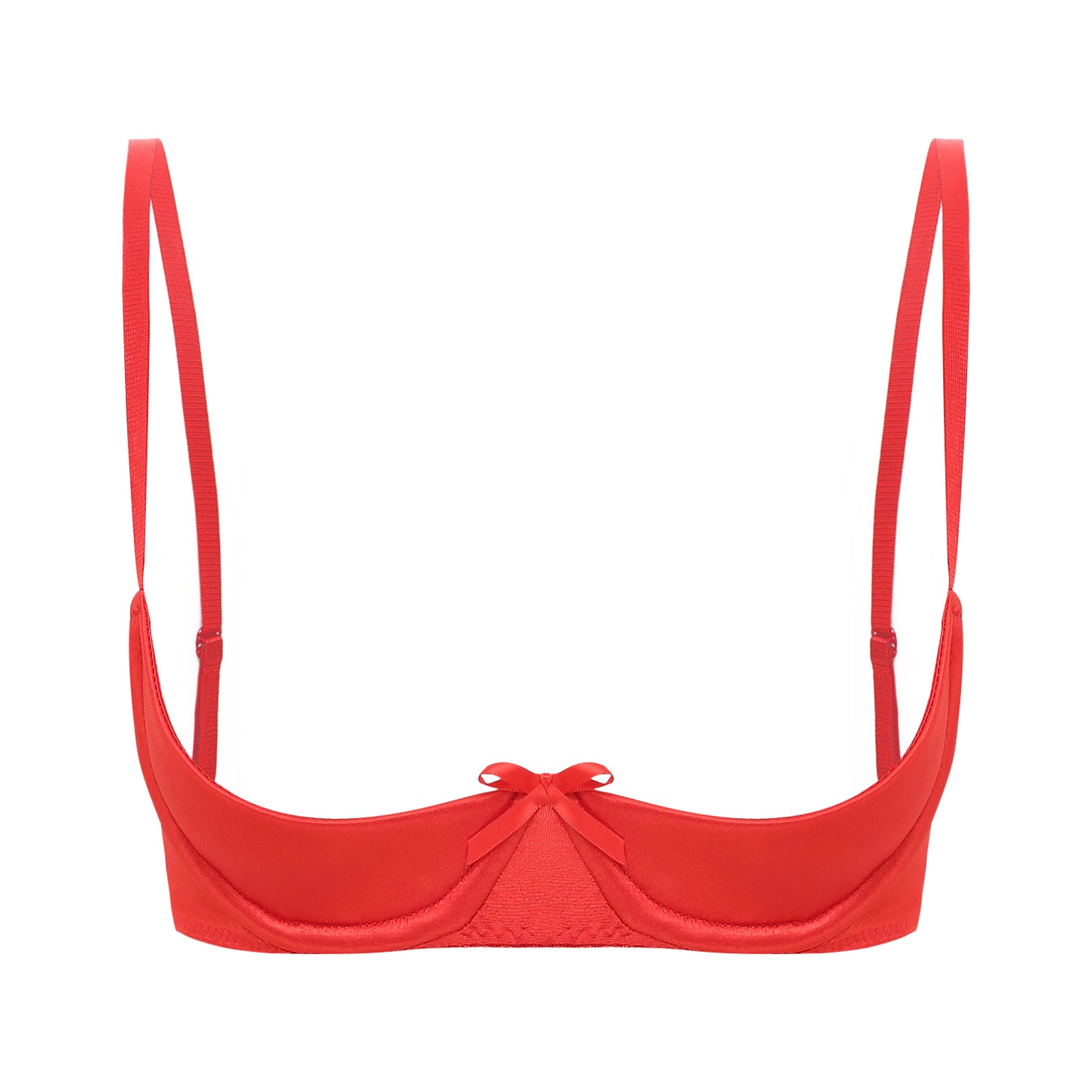Satin Underwire Half-Cup Push-Up Bra