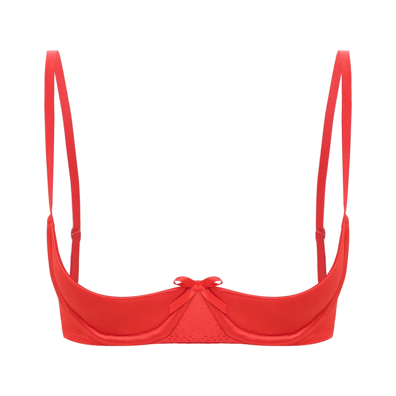 Satin Underwire Half-Cup Push-Up Bra