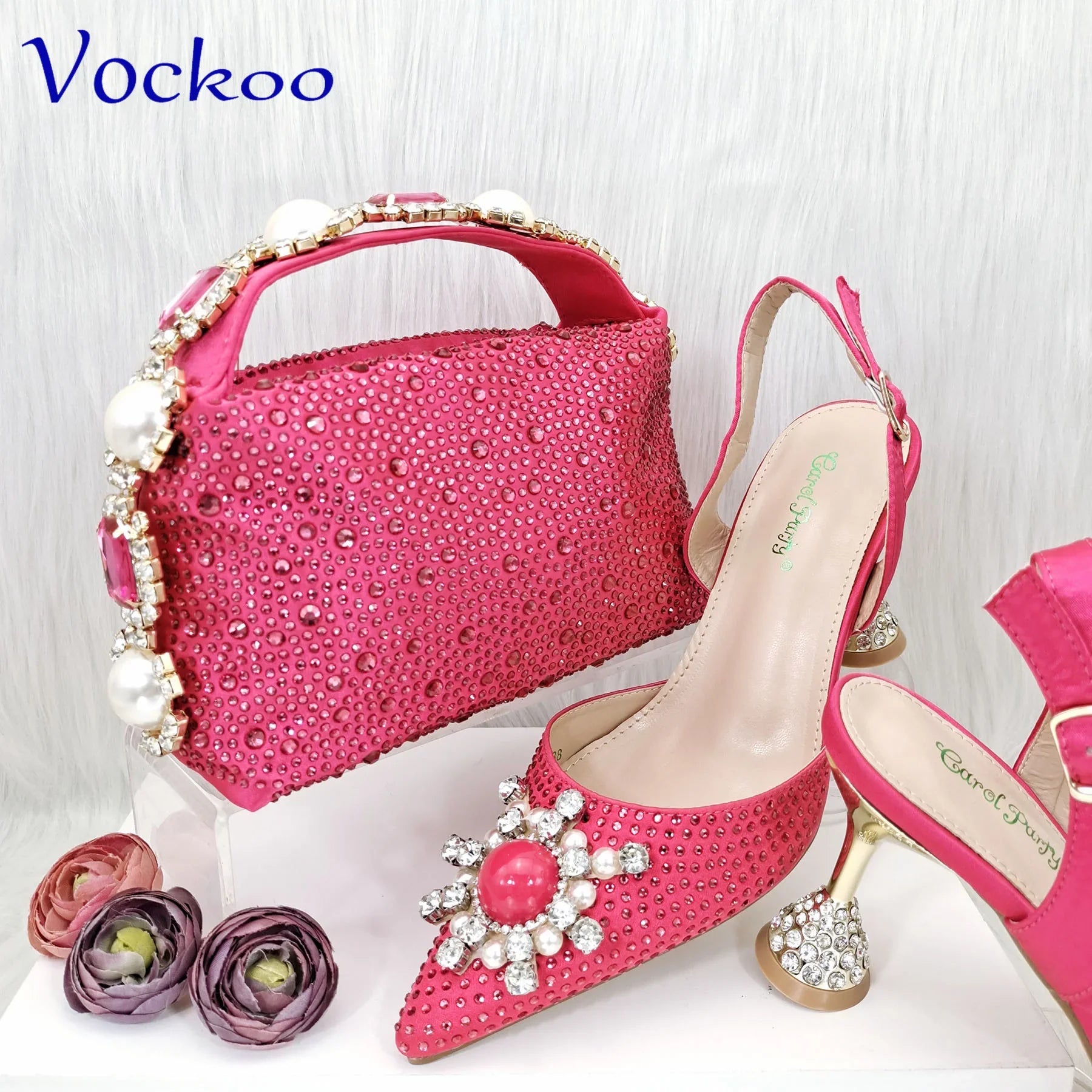 Crystal Shoes and Bag Set