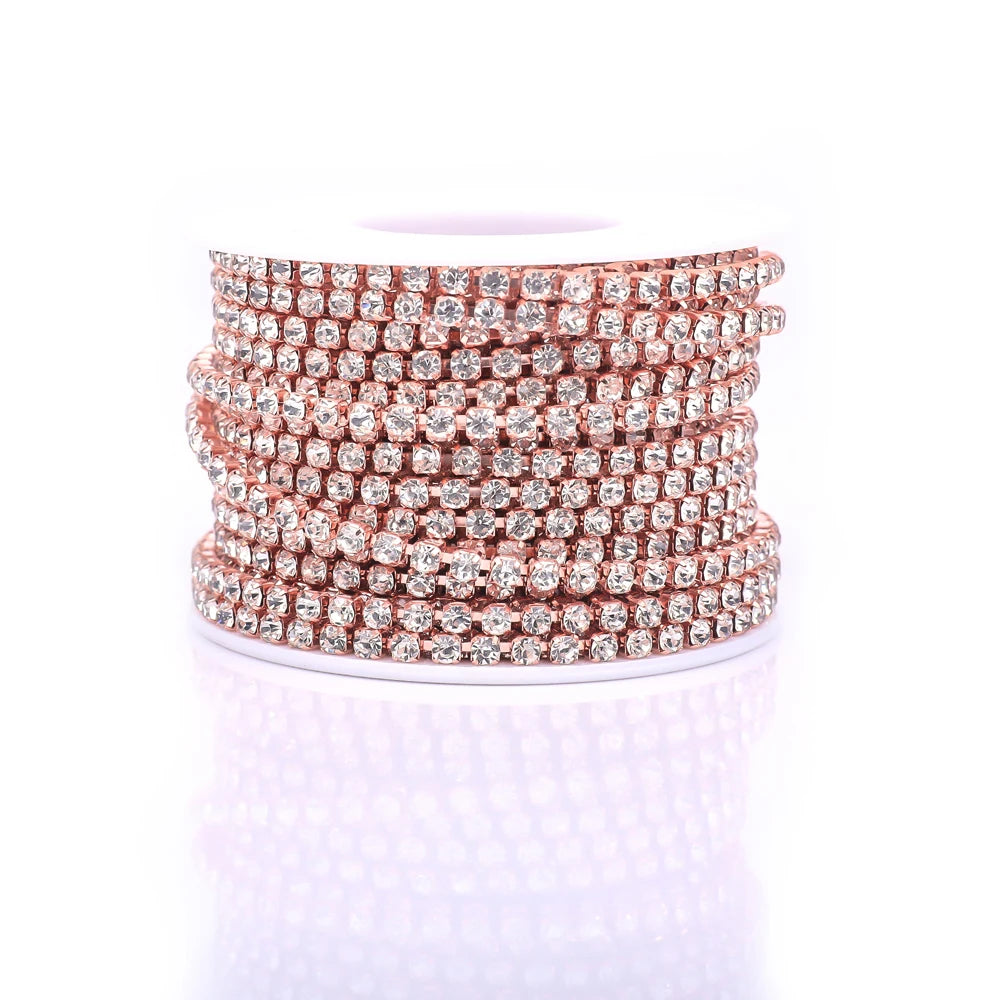 The Stardust Sparkle Cascade – Premium AAAA Glass Crystal Dense Rhinestone Cup Chain Trim