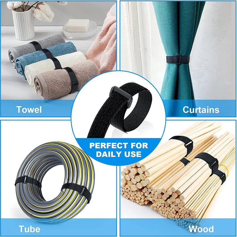 Reusable Hook-and-Loop Fastener Tape — 5 m & 20 Buckles